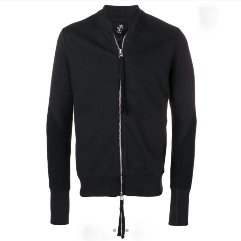 NWT THOM KROM Mesh Panel Black Bomber Jacket Large - Picture 5 of 12